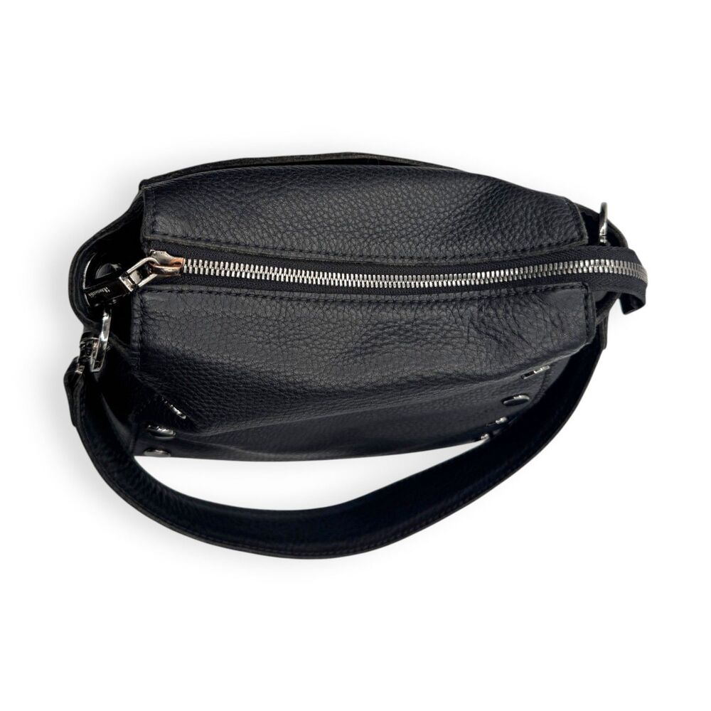Hammitt Bryant Medium Black Gunmetal Leather Crossbody Shoulder Bag - Picture 7 of 16